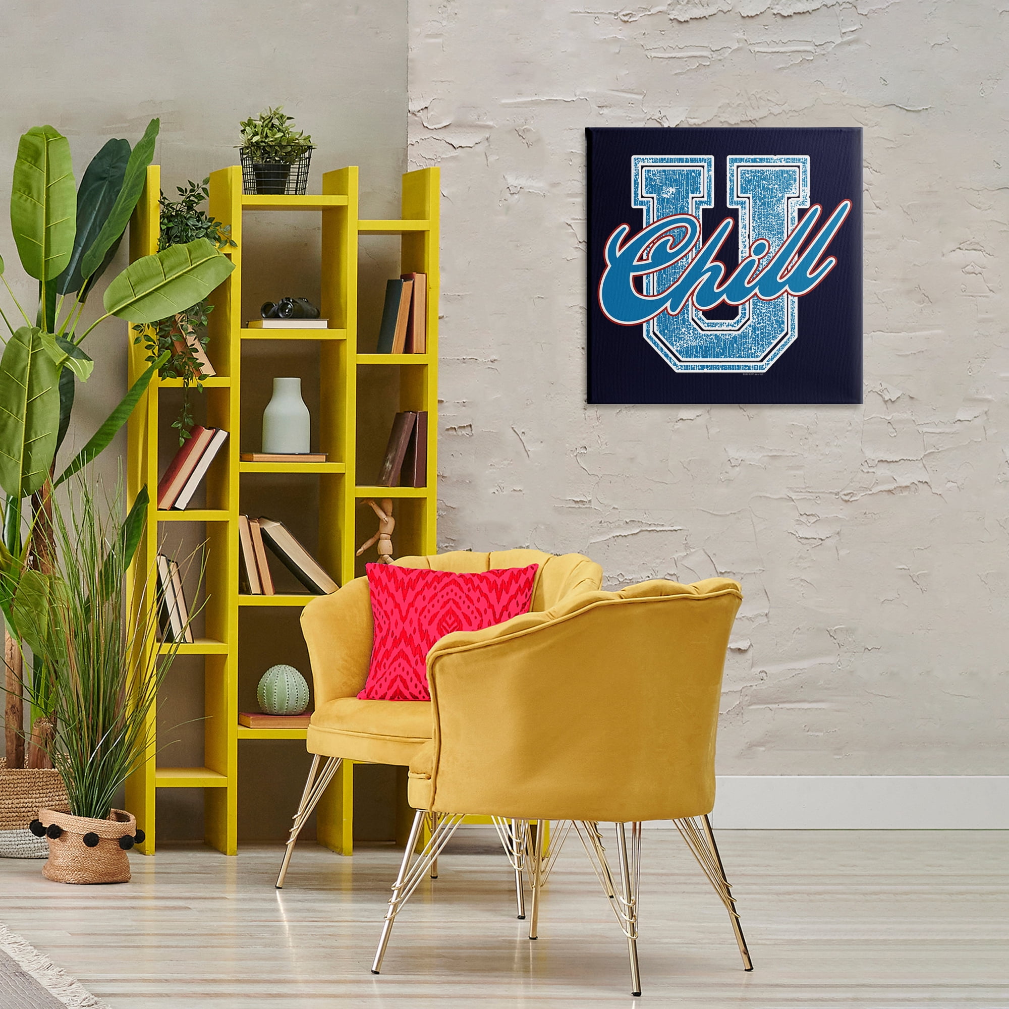 Stupell Industries Chill U Varsity Style Text & Numbers Painting Wrapped Canvas Art Print Wall Art, 24 x 24