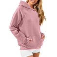 thumbnail image 3 of Womens Oversized Hoodies Waffle Sweatshirts Fall Fashion Pullover Sweaters Winter Clothes Pink M, 3 of 9