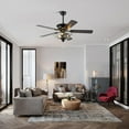 thumbnail image 2 of 52'' Modern Crystal Chandelier Ceiling Fans with Lights, Gorgeous Reversible Motor and 6 Speed Ceiling Fan Light Fixture with Remote Control for Indoor Decoration Living Room/Dining Room, 2 of 9