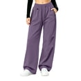 thumbnail image 3 of Costeam Womens Waterproof Quick Dry Cargo Pants Zip Closure Side Cargo Pockets Drawstring Elastic High Waist Loose Straight Wide Leg Lightweight Full Length Casual Utility Trousers, 3 of 6
