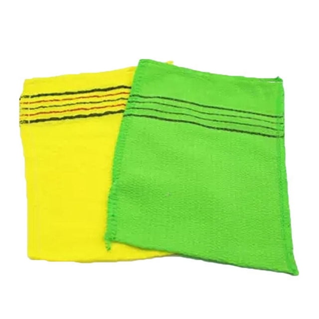 2PCS Body Scrub Shower Towel Double-sided Bath Washcloth Towel 14*15CM
