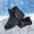 thumbnail image 2 of Zshosam Men's Slip On Snow Boots with Warm Plush Lining, Comfy Non Slip Durable Thermal Side Zipper Design Shoes, Men's Winter Footwear(Black,44), 2 of 8