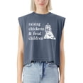 thumbnail image 2 of EcoLoom Raising Chickens 2 Cap Sleeve Muscle Crop Shirt Women Sleeveless Baby Tee, 2 of 5