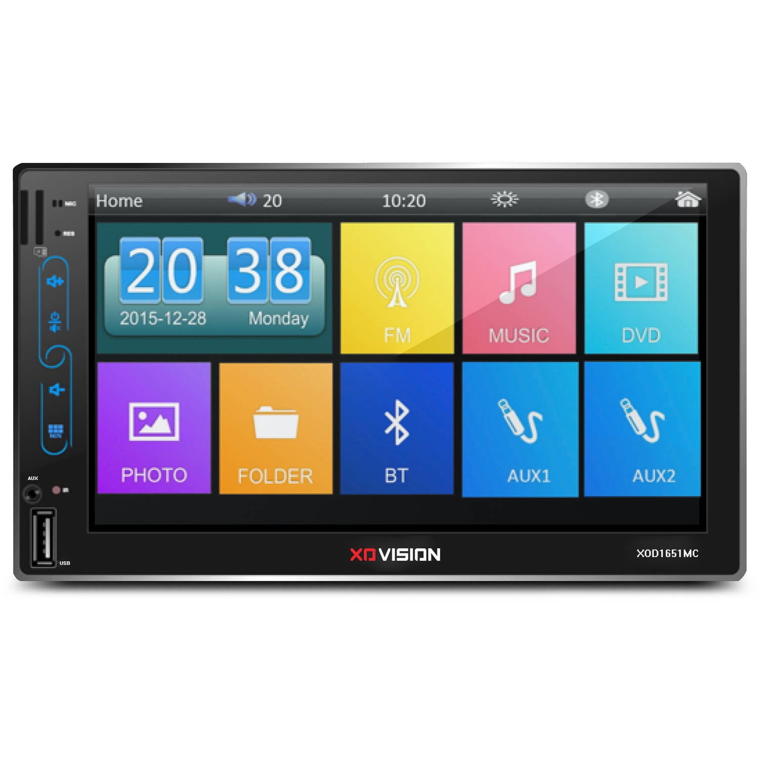 XO Vision 7" Touchscreen Multimedia Receiver, Black