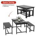 thumbnail image 2 of Jotoa 3-piece Industrial Dining Table Bench Set for 4, Space-Saving Rectangular Kitchen Table Set, Modern Dinette Table Set with Metal Legs for Small Spaces, Apartments, 2 of 6
