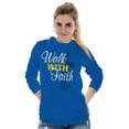 thumbnail image 4 of Walk With Faith Christian Cross Women Plus Size Long Sleeve Graphic Tee Brisco Brands 3X, 4 of 5