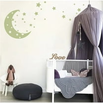 Moon and Stars Night Sky Vinyl Wall Art Decal Sticker Design for Nursery Room DIY Mural Decoration