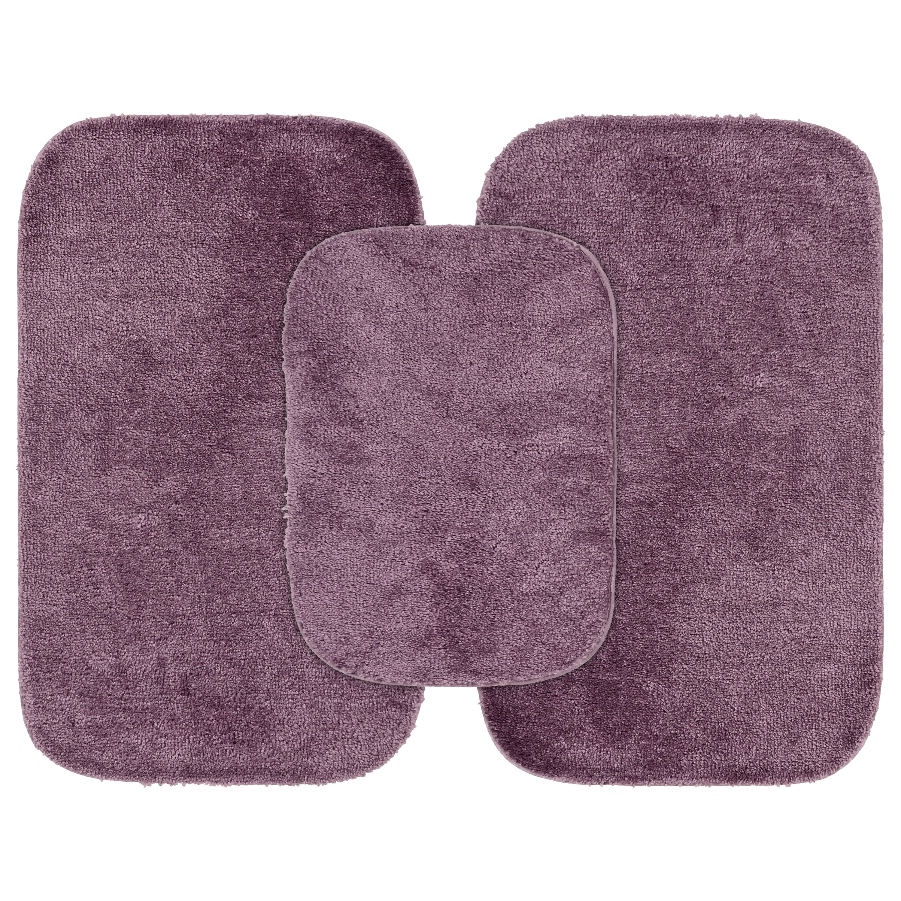 Garland Rug Traditional 3 Piece Nylon Washable Bathroom Rug Set No Lid