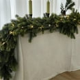 thumbnail image 4 of 6FT Christmas Garland Cedar Garland with 9.8FT LED Lights String, Greenery Plant for Christmas Decorations Table Mantle Background Wall Room Outdoor Indoor Winter Decoration, 4 of 5