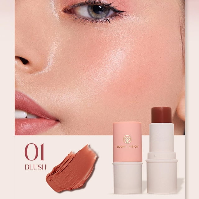 mtvxesu Blush Bâton Blush Rouge Mat Réparateur à Fini Très Lustré Bâton de Maquillage Multifonction