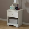 South Shore Furniture Crystal Collection Nightstand, White