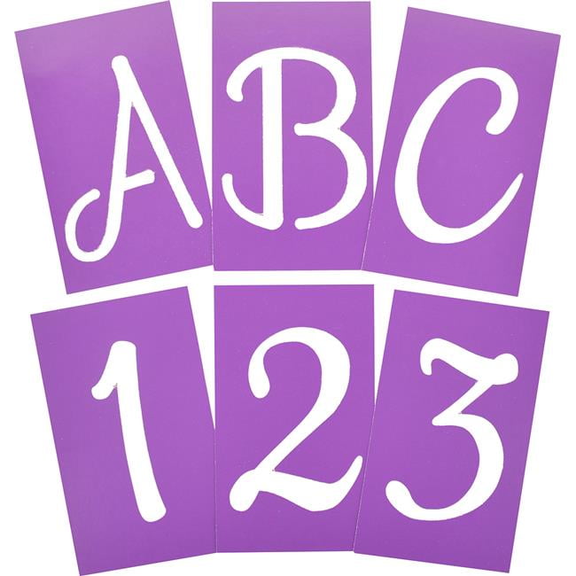 Hillman Group 840244 4 in. Script Stencils Letters & Numbers 5 Piece