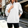 thumbnail image 2 of Rciityk Sweatshirts for Women Oversized Casual Long Sleeve Quarter Zip Stand Collar Pullover Tops Fall Winter Casual Ladies Sweatshirt with Pockets, 2 of 9