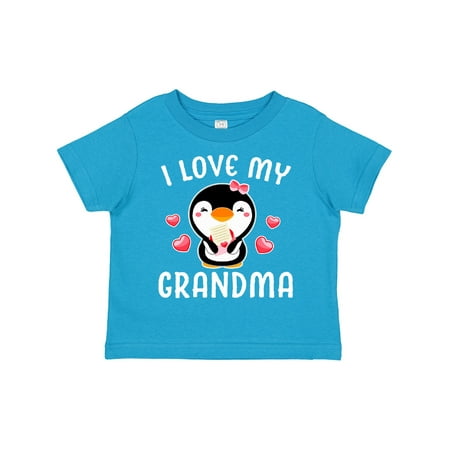 

Inktastic I Love My Grandma with Cute Penguin and Hearts Gift Toddler Toddler Girl T-Shirt