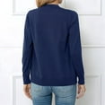 thumbnail image 5 of Women'S Long Sleeve Button Down Crew Neck Classic Sweater Knit Cardigan Dark Blue S, 5 of 6