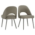 thumbnail image 4 of Weston Home Brando Upholstered Dining Chairs with Black Legs, Set of 2, Dark Gray, 4 of 8