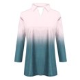thumbnail image 4 of Blouses pour Femmes, T-shirt Assorti Col en V Col Rabattu Manches 3/4, 4 of 5