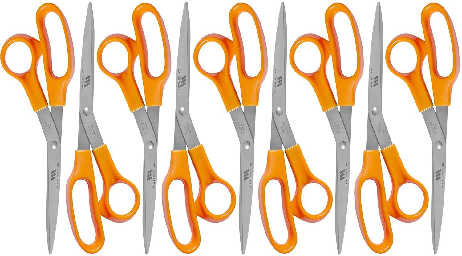 WA Portman Orange Fabric Scissors, Pack of 9 8' Scissors