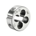 thumbnail image 1 of Uxcell 1/4-28 UNF 1.2" OD Dados de rosca redondos de acero para herramientas tono plateado 1 pieza, 1 of 3