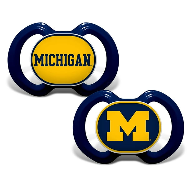 Chupete BabyFanatic NCAA Michigan Wolverines, paquete de 2