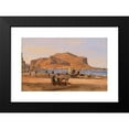 thumbnail image 2 of Martinus Rørbye 14x11 Black Modern Framed Museum Art Print Titled - Palermo Harbor with a View of Monte Pellegrino (1840), 2 of 5