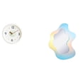 thumbnail image 1 of Reloj de pared redondo, silencioso, sin , arcoíris, acrílico, espejo ondulado, decorativo, moderno, elegante, con manecillas de madera, adecuado, 1 of 8