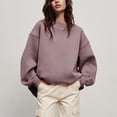 thumbnail image 2 of Timegard Sweat-Shirt Surdimensionné pour Femmes Col Rond Épaule Tombante Pull Automne Hiver Basique Décontracté, 2 of 9