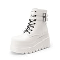 thumbnail image 1 of Botas de Plataforma y Combate DREAM PAIRS para Mujer Blancas Talla US10, 1 of 7