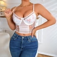 thumbnail image 6 of Ticikt Women's Floral Lace Bustier Corset Bralette Crop Top for Party and Evening Wear,Color:White, 6 of 7