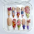 thumbnail image 2 of Butterfly Garden,Custom Press On Nails, Almond Stiletto Square Nails, 3D Luxury Nail Art, Elegant Acrylic Nails, Spring Wedding Gift, Handmade Nail Set,Size S, 2 of 7
