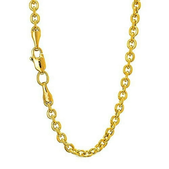 JewelStop 14K Yellow Gold 3 mm Forsantina Chain Necklace, Lobster Claw Clasp - 18 Inches, 4.5gr.