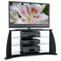 Sonax FP-4000 Florence 42 in. Midnight Black TV Stand with Glass Shelves