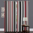 thumbnail image 2 of Vertical Stripes Blackout Curtains, Red White Grey and Black Printed Drapes, Window Curtains, Darkening Curtains with Top Grommet for Bedroom Living Room Windows 26"W x 45"L (Pack of 2), 2 of 6