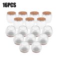 thumbnail image 1 of 16Pcs Transparente PVC Silla de Mesa Muebles Pierna Antideslizante Pie Tapa Copas Cubierta Protector de Piso (12-16mm) Amonsee NO, 1 of 6