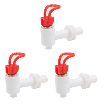 

Unique Bargains 3 Pcs Red White Push Style Grip Plastic Faucet Water Dispenser Tap