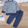 thumbnail image 4 of GYRATEDREAM Baby Boys Girls Fall Winter Outfits Infant Long Sleeve Round Neck Plaid Print Sweatshirt Jogger Pants with Pockets Set Toddler Checkerboard Clothes for 6M-4T, 4 of 9