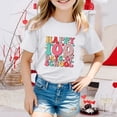 thumbnail image 2 of WEIYLL T-Shirts pour Filles Décontractés 100 Jours d'École Imprimé Lettre Col Rond Manches Courtes Amples Hauts Blancs 4-5 Ans, 2 of 4