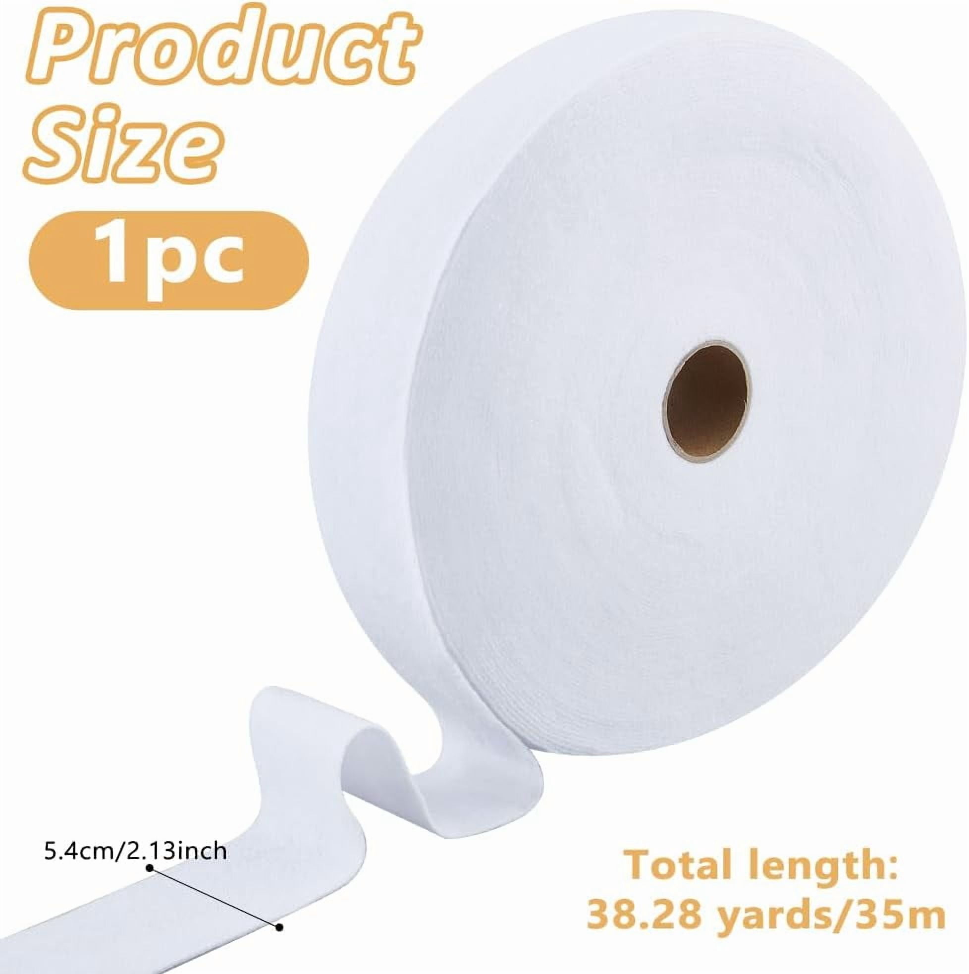 1Roll 38.28 Yards Jelly Roll Batting Strip Cotton Blend Fleece Batting 2.13 Inch Wide Flexible Quilt Battings for Jelly Rolls Rugs Battings Strips Throw Rugs for DIY