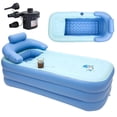 thumbnail image 1 of Tina de Baño Adulto con Respaldo y Almohada, Bañera Plegable Adulto Portátil PVC Inflable Grande de 1.6M, Bañera Jacuzzi Inflable Exterior para SPA Adultos Móvil con Bomba de Aire Eléctrica, 1 of 8