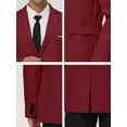 thumbnail image 6 of INSPIRE CHIC Men's Coat Slim Fit Blazer Single Breasted One Button Formal Coat L Burgundy, 6 of 7