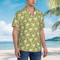 thumbnail image 6 of Uemuo Daisies Flowers Printed Regular Fit Short Sleeve Casual Hawaiian Shirt for Men,Aloha shirt,Tropical shirt,Floral print shirt,Vacation Beach shirt-XX-Large, 6 of 9