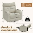 thumbnail image 5 of Aemeios Swivel Power Recliner Chair with Massage and Heat, Single Timing Massage Rocking Chair with USB Port and Cup Holders, Rocker Sofa with Storage Space for Living Room Home Theater, Camel, 5 of 10