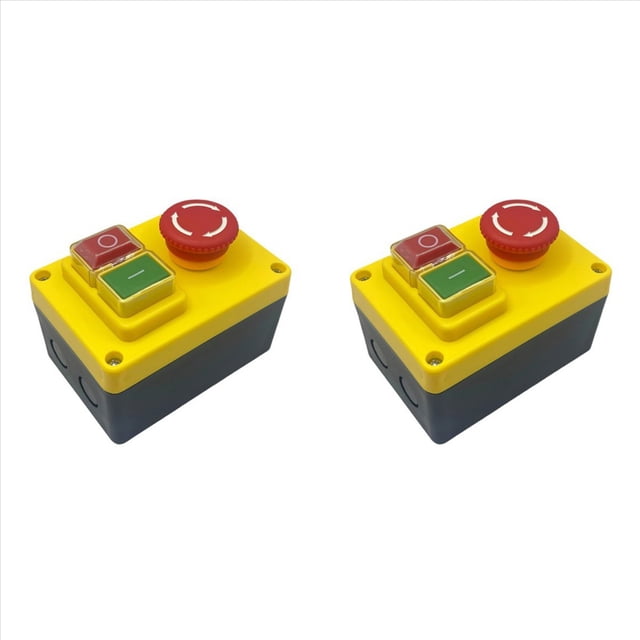2X Interruptor Pulsador Electromagnético KJD17D 250 V 16 A Interruptores de Parada de Emergencia para Herramientas Eléctricas y Equipos de Máquinas Herramienta