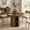 Walnut02, variant on Gewnee Extendable MDF Dining Table with 2 Leaves, Open Storage Shelf for Dining Room & Small Spaces, Walnut