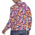 thumbnail image 6 of Naloa Skull daisy flower Men's Casual Hooded Collar Drawstring Hoodies Pullover Sweatshirts Casual Long Sleeve Shirts-Medium, 6 of 7
