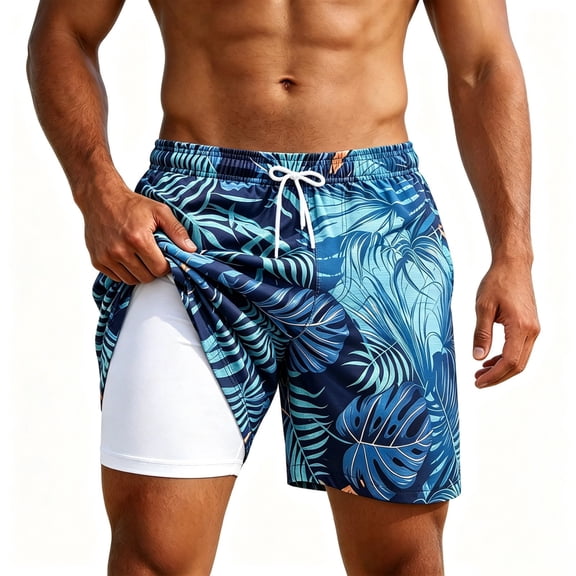 Venzia Men Big and Tall Swim Trunks, Bathing Suit Boardshorts