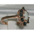thumbnail image 3 of LBG British Made 14k Rose Gold Natural Opal & Sapphire Womens Statement Ring - 33 size options - Size 10, 3 of 5