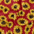 thumbnail image 2 of Round Tablecloth Sunflowers On Red Background Polyester Tablecover 60 Inch with Lace Design, Anti-Wrinkle and Smooth Table Cloth for Kitchen/Home Decoration, 2 of 8