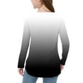 thumbnail image 6 of Efsteb Girls Athletic Shirts Hem Side Slit Tunic Tops Casual Lightweight Comfy Long Sleeve Crew Neck Gradient Print for Holidays（Black，11 Years）, 6 of 7
