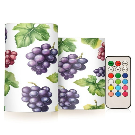 Electronic Candle Light Combination 3x5In, 3x4In Flameless Candle Plastic Festive Decoration Party Christmas Decoration Cartoon Grape